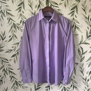 Lauren Ralph Lauren Cotton Long Sleeve Button Down. Purple. Medium.